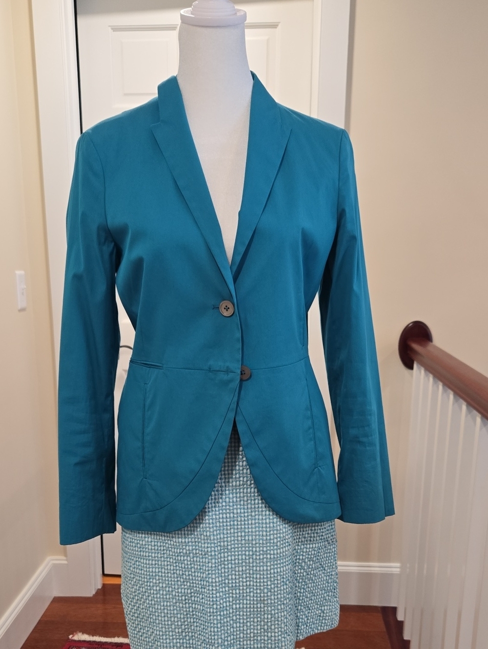 Jil Sander Teal Tailored Women's Blazer